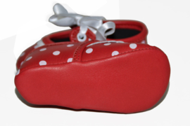 SPAANS BABY SLOFJES POLKADOT ROOD