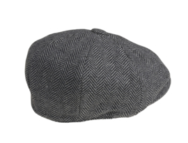 PEAKY BLINDERS NEWSBOY CAP. HERRINGBONE GREY