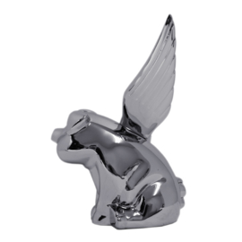 WINGED SMILING PIG HOOD ORNAMENT