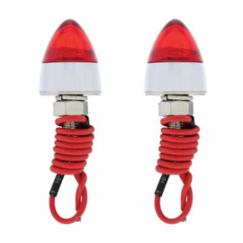 BULLET LICENSE PLATE FASTENERS WITH RED LED LIGHT