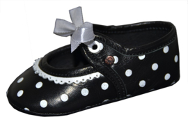 SPANISH BABY SHOES POLKADOT BLACK