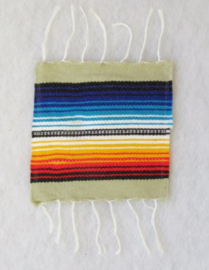 MEXICAN BLANKET COASTER. BEIGE