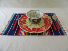 MEXICAN SERAPE PLACE MAT / TABLE MAT. WHITE