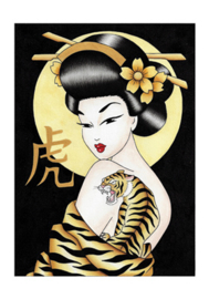 'Geisha Tiger' 30 x40 cm.