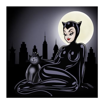 Catwoman & Kitty 20 x 20