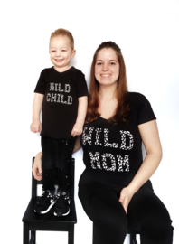 Wild MOM en Wild Child panterprint strijkapllicatie set