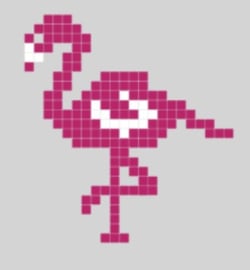 Flamingo vierkantjes