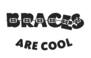 Braces are cool (strijkapplicatie groot)