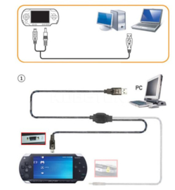 PSP 2000 3000 USB Stroom / Datatransfer Kabel