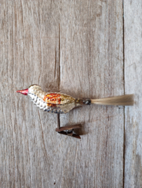 Antieke Kerstbal Vogel
