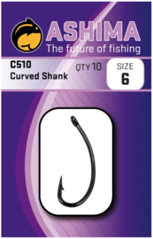 Ashima AS510 curved shank hook in sizes 6, 8 and 10.