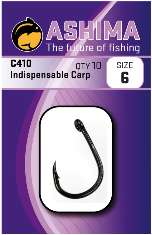 Ashima AS410 Indispensable carp barbless in sizes 2, 4, 6 and 8, Hooks