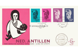 Nederlandse Antillen (Lion) NVPH E47 (E47La) Onbeschreven 1e Dag-enveloppe Sociale en Culturele Instellingen 1967