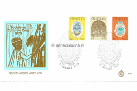 Nederlandse Antillen (Windroos) NVPH E90 (E90Wc/Uitgave Windroos logo naast E90) Onbeschreven 1e Dag-enveloppe Cultuur 1975
