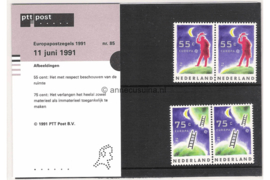 Nederland NVPH M85 (PZM85) Postfris Postzegelmapje Europa, ruimte 1991