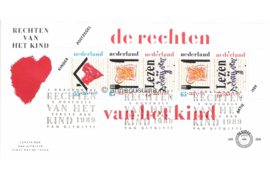 Nederland NVPH E269a Onbeschreven 1e Dag-enveloppe Blok Kinderzegels 1989