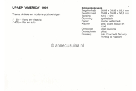 Republiek Suriname Zonnebloem Presentatiemapje PTT nr 94 Postfris Postzegelmapje U.P.A.E. (zesde serie) Afbeeldingen van moderne en antieke postvoertuigen 1994