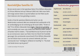 Nederland NVPH M290d+e (PZM290d+e) Postfris Postzegelmapje Koninklijke Familie (III) 2004