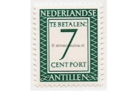 Nederlandse Antillen NVPH P48 Postfris (7 cent) Cijfer en waarde in rechthoek. Inschrift Nederlandse Antillen. 1952-1959