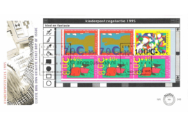 Nederland NVPH E343a Onbeschreven 1e Dag-enveloppe Blok Kinderzegels 1995