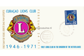 Nederlandse Antillen NVPH E64a (Uitgave met embleem Lions Club) Onbeschreven 1e Dag-enveloppe 25 jaar Lions Club 1971