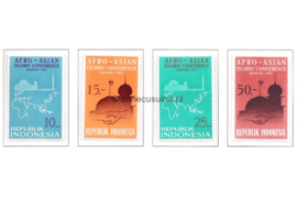 Indonesië Zonnebloem 464-467 Postfris De Islamitische Conferentie van de Afro-Aziatische landen te Bandung 1965