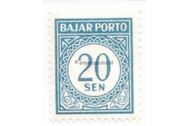 Indonesië Zonnebloem 8 Ongebruikt (20 sen) Cijfertype, Dun transparant papier 1951