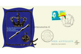 Nederlandse Antillen (Lion) NVPH E58 (E58L) Onbeschreven 1e Dag-enveloppe 15 jaar Statuut voor het Koninkrijk 1969