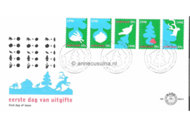 Nederland NVPH E395 Onbeschreven 1e Dag-enveloppe Decemberzegels op 4 enveloppen 1998
