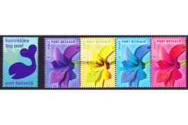 Nederland NVPH BZ10-BZ14 (met BZ11-BZ14 als strook van 4) Postfris Lelies en walvis met TPG logo 2003