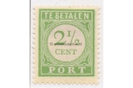 Curaçao NVPH P21 Ongebruikt (2 1/2 cent) Cijfer en waarde in groen 1915