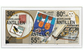 Nederlandse Antillen NVPH 910-912 Gestempeld (Strook van 3) 50 jaar Curaçaosche Postzegelvereniging 1989