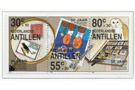 Nederlandse Antillen NVPH 910-912 Postfris (Strook van 3) 50 jaar Curaçaosche Postzegelvereniging 1989