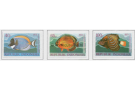 Indonesië Zonnebloem 756-758 Postfris Inheemse vissen (3e serie) 1973