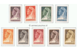 Curaçao NVPH 126-134 Ongebruikt Koningin Wilhelmina met sluier 1936