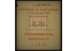 Origineel toegangsbewijs Amphilex beurs RAI gebouw Amsterdam 1967