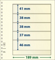 Hagelnieuw & Afgeprijsd! Lindner T-Blanco blad met 5 stroken (Lindner 802505P) (per 10 stuks)