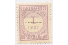 NVPH P18 Postfris (1 cent) Cijfer en waarde in lila. Uitsluitend Type I 1913-1931