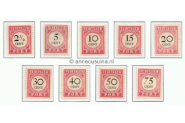 Nederlands-Indië NVPH P14-P22 Ongebruikt Cijfer en waarde in zwart 1892-1909