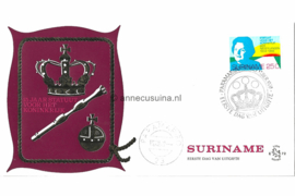 Suriname (Lion) NVPH E72 (E72L) Onbeschreven 1e Dag-enveloppe 15 jaar Statuut voor het Koninkrijk 1969