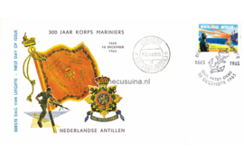 Nederlandse Antillen NVPH E39b (Uitgave met korpsvlag en embleem) Onbeschreven 1e Dag-enveloppe 300 jaar Korps Mariniers 1966