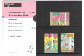 Nederland NVPH M129 (PZM129) Postfris Postzegelmapje Kinderzegels 1994