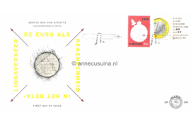 Nederland NVPH E396 Onbeschreven 1e Dag-enveloppe Kwartje, Eurozegel 1999