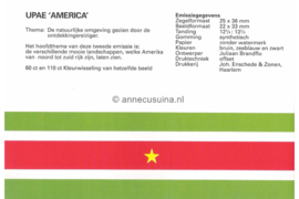 Republiek Suriname Zonnebloem Presentatiemapje PTT nr 61 Postfris Postzegelmapje U.P.A.E. 'America' (tweede serie) Afbeelding van een moeras met bomen 1990