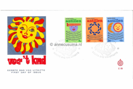 Nederlandse Antillen (Windroos) NVPH E88 (E88Wa) Onbeschreven 1e Dag-enveloppe Kinderzegels. Kinderliedjes 1974