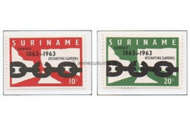 Suriname NVPH 396-397 Postfris 100 jaar afschaffing slavernij 1963