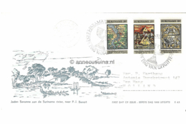 Suriname NVPH E63a (Uitgave met landschap en rivier) Onbeschreven 1e Dag-enveloppe Restauratie Synagoge Joden Savanne 1968