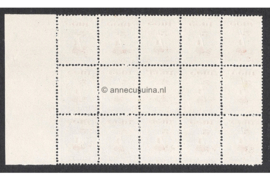Suriname NVPH 60 Postfris FOTOLEVERING (1/2 cent op 1 cent) (Veldeel van vijftien zegels) Hulpuitgifte. Frankeerzegels van de uitgifte 1890-1900, overdrukt in rood 1911
