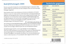Nederland NVPH M299 (PZM299) Postfris Postzegelmapje Bedrijfspostzegel 2004