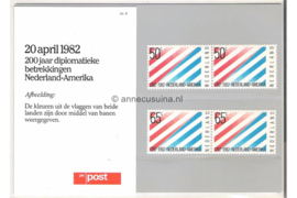 Nederland NVPH M4 (PZM4) Postfris Postzegelmapje 200 jaar betrekkingen Nederland-U.S.A. 1982